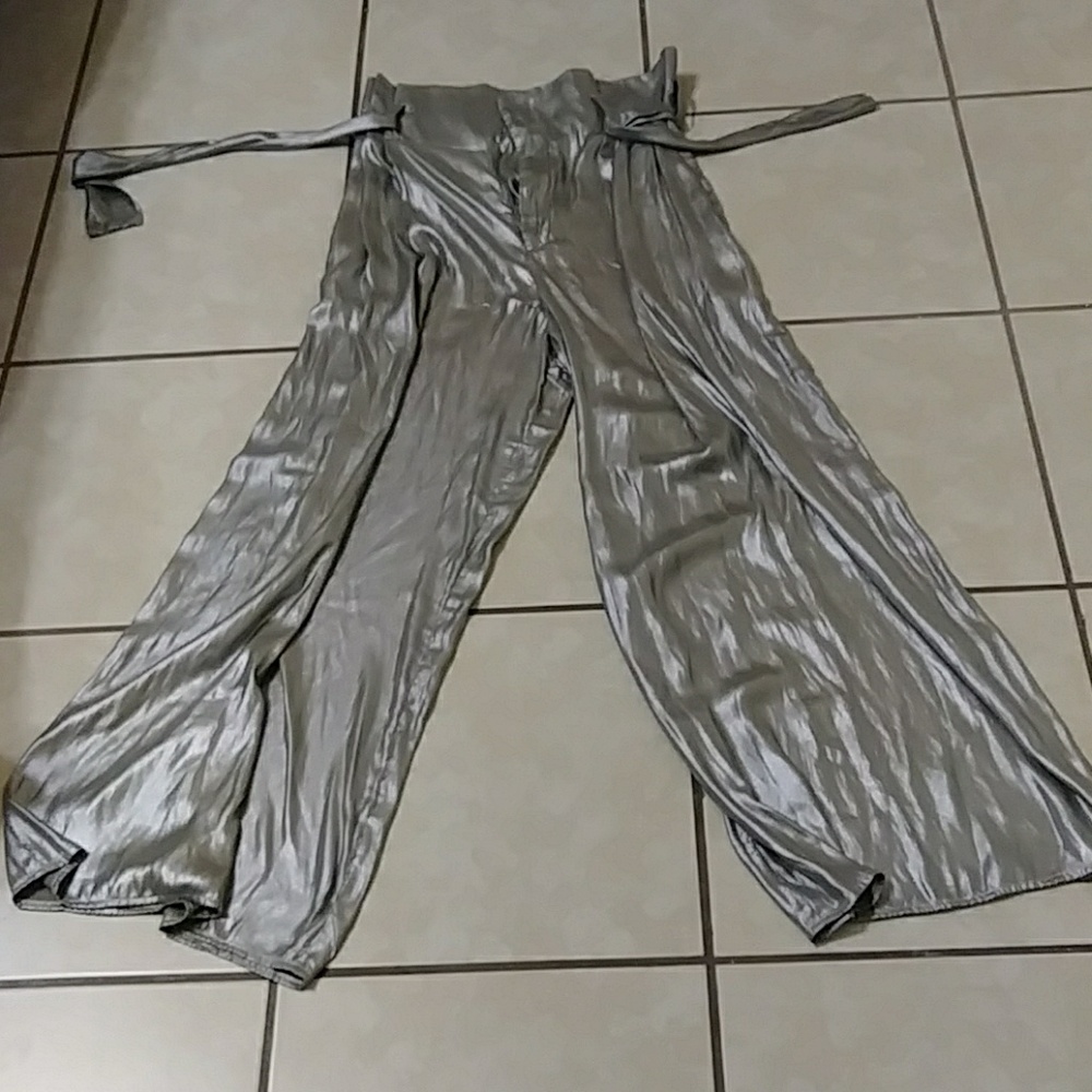 Zara paper bag wide leg pants.